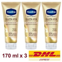 3 x Vaseline Healthy Bright Gluta-Hya Serum Burst UV Lotion Flawless Glow 170 ml - $47.45