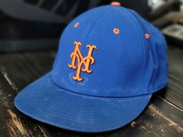 New York Mets Chevrolet Blue Flat Brim Snapback Baseball Hat Adjustable Size - £11.08 GBP