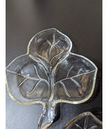 Pair of vtg. Leaf Pattern, Divided, Candy/Nut Dish, Pressed Glass, 8&quot; L ... - €18,74 EUR