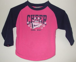 Toddler Girls Nike Pink Navy Blue Long Sleeve Top Size 3T - £4.75 GBP