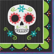 Halloween Day of the Dead Skull 16 Ct Lunch Napkins - £3.03 GBP