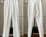 Vintage 70s Textured White Polyester Pull On Pants Slight Flare XS - $20.88