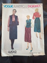 Vogue American Designer Kasper 1999 Jacket Blouse &amp; Skirt Pattern Size 12 - £11.38 GBP