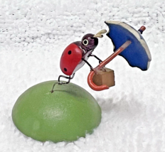 Erzgebirge Germany Vintage Ladybug with Umbrella and Suitcase - $24.26