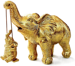 Mother&#39;s Day Gifts for Mom, Gold Elephant Decor, Elephant Figurines Collection,  - £26.02 GBP