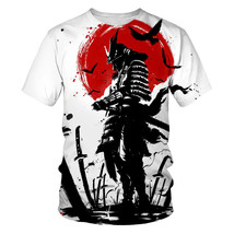 Men&#39;s 3D Samurai Printed T-Shirt Hip Pop Street O-Neck Tee Men All Sizes Tops - £11.18 GBP+