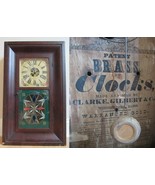 RARE! CLARKE GILBERT ogee clock OG Shelf Mantel walnut REVERSE PAINTED w... - $3,617.98 MXN