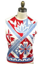 Vintage 60s Nylon Shell Tops Apollo Space Era RWB Symphony  Geometric Fl... - $37.57