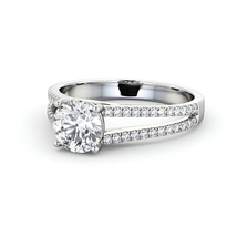 Round Diamond Engagement Ring Platinum Solitaire With Side Stones - £1,146.21 GBP