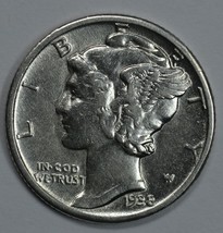1938 Mercury silver dime XF-AU details - $16.00