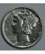 1938 Mercury silver dime XF-AU details - $16.00