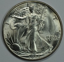 1944 S Walking Liberty silver half dollar BU details - £37.75 GBP