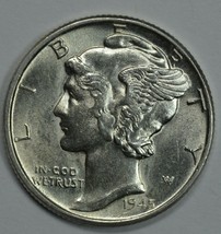1945 Mercury silver dime XF-AU details - $12.00