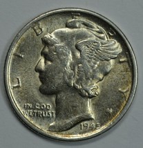 1945 S Mercury silver dime XF-AU details - $12.50