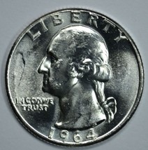 1964 Washington uncirculated silver quarter - £8.82 GBP
