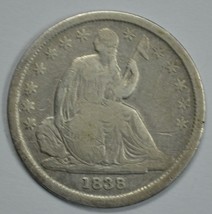 1838 Seated Liberty circulated silver dime F details - £62.54 GBP