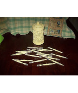 Party Cocktail Forks Picks Container Floral Design Appetizers Plastic Ho... - $130.17 MXN