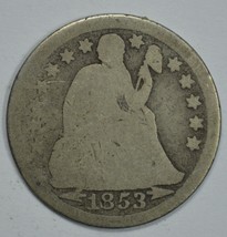 1853 Seated Liberty circulated silver dime AG details - $12.00