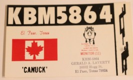 Vintage CB Ham radio Card KBM 5864 El Paso Texas Amateur Lone Star - $4.94