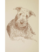 AIREDALE TERRIER DOG ART PRINT #68 Kline draws your dogs name free. WORD... - £39.92 GBP