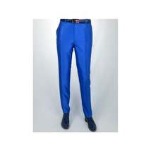 Mens Tuxedo Formal Suit ROYAL DIAMOND Slim Fit 3Pc Vested shiny Satin SL83 Blue image 4