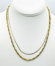 Set of Two Vintage 80&#39;s Gold Tone Layering Chain Necklaces - £14.08 GBP