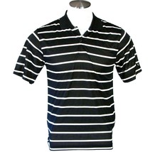 Izod XFG Golf Cool-FX SS Black White Tan Stripe Polo Shirt Men&#39;s Small S... - £31.89 GBP