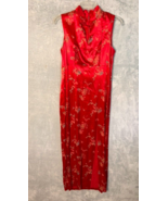 ALL THAT JAZZ Vintage 90s Y2K Red Floral Satin Asian inspired Maxi Size ... - £39.31 GBP