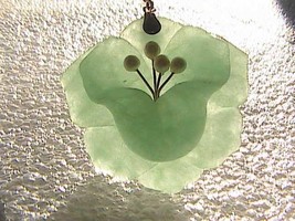 Vintage 14k Solid Yellow Gold Enhancer Flower and Pearl Jade Pendant 16.4 grams - £199.83 GBP