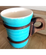 Red Wing Wood Copper Handle Turquoise 3 7/8&quot; Mug PLEASE SEE PICTURES - $19.47 CAD