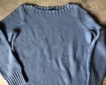 Talbots Light Blue Chunky Cotton Seed Stitch Long Sleeve Sweater  XL Petite - £29.70 GBP