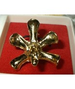 J109 Singapore 22K Gold Plate Orchid Flower Pin Brooch Pendant for necklace - $12.98