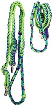 Horse Western Roping Knotted Barrel Nylon Braided Multicolor Reins Tack ... - $460.39 MXN