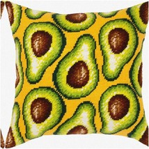 Avocado Dreams Needlepoint Kit: Vibrant 16x16 Throw Pillow Canvas, European Qual - £115.26 GBP