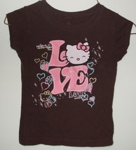 Girls Hello Kitty Brown Short Sleeve Top Size XS 4 - £3.91 GBP