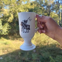 Vintage Texas Top Guns Milk Glass Coffee Mug Free Us Shipping Cowboy And Horse - £18.38 GBP