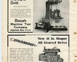 Baush Multiple Drill Stockbridge Shaper Thread Rolling 1909 Magazine Ad  - $17.82