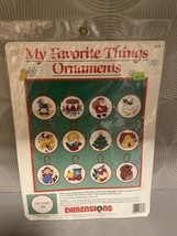 Dimensions  My Favorite Things Vintage 1990 Crewel 12 Holiday Ornaments ... - $12.74