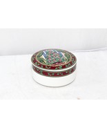 Mikasa Season&#39;s Glory Christmas Round Covered Box 4 1/2&quot; Holiday Gift Xmas - $12.73