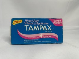 Vintage Tampax Tampons Petal Soft 4-PACK 1985 New In Box - £15.45 GBP