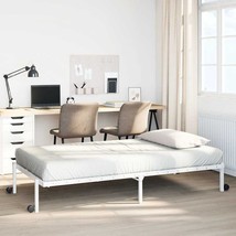 vidaXL Bed Frame White Steel Twin Foldable Bed Frame Rectangular - $149.00