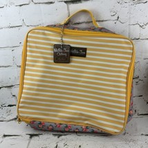 Matilda Jane Lunch Bag Travel Bag Yellow White Stripes Zippered FLAW Wit... - $19.79