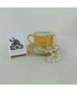 Teacup Saucer Royal Crown Iridescent Peach Gold Hallmarked #2852 - €48,73 EUR