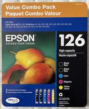 Epson 126 Black T126120-D2 & 126 Color Ink Set T126520 5 Pack Exp 2025 Retail Pk - $58.94