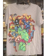 Official Marvel Superhero Group Gray T Shirt Medium See Measurements - $10.83