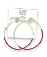 Large Red Beaded Hoop Earrings by Surf Gypsy Boho Chic Fashion, 2.75&quot; Ar... - €3,89 EUR