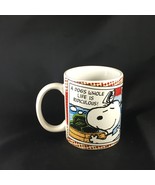 Snoopy Peanuts Dogs Life Illustrated Coffee Mug - £11.20 GBP