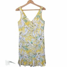 Spense | Yellow Floral Dress with Pleated Hem, size 10 - £17.04 GBP