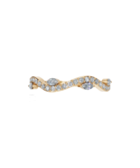 14k Gold Diamond Twist Ring, Half Eternity Ring, Diamond Ring, Wedding Ring - £756.73 GBP+