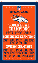 Denver Broncos Football Team Champions Memorable Flag 90x150cm 3x5ft Best Banner - £11.51 GBP